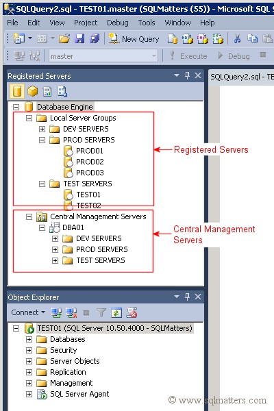 Registered Servers and Central Management Servers